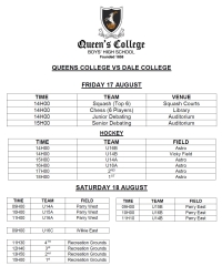 Queen's vs Dale College - 17-18 August 2018